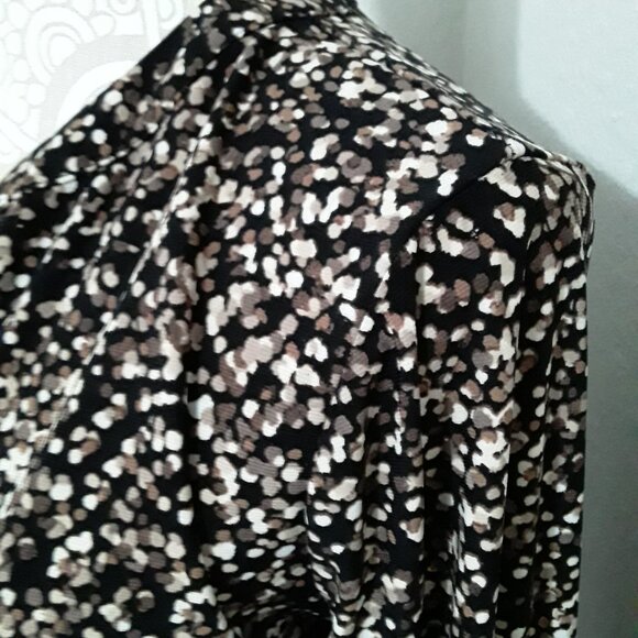 Anne Klein lovely colorful gold zipper neckline top size L - Picture 7 of 11